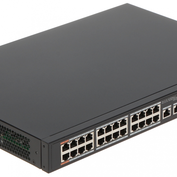 Dahua PFS3226-24ET-240 - Switch con 26 porte (24 Ethernet PoE 10/100 Mbps lessthan240 W + 2 Gigabit combo