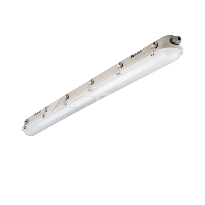 LED Waterproof Fitting M-SERIES 1200mm 36W 6400K Milky Cover SS Clip 120LM/W