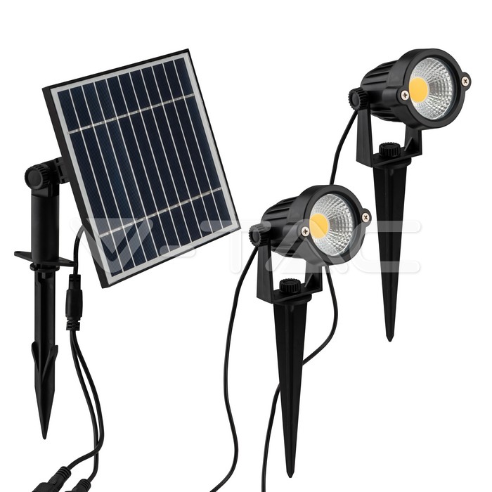 Faretto LED Fotovoltaico da Esterno Con Pannello Solare e Picchetto