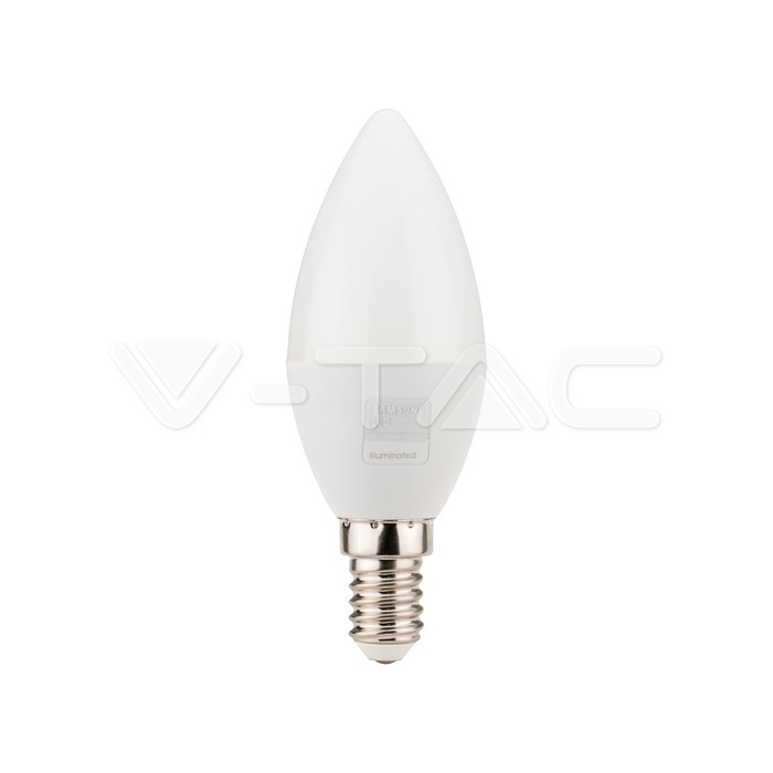 LED Bulb - SAMSUNG CHIP 7W E14 Plastic Candle 6400K