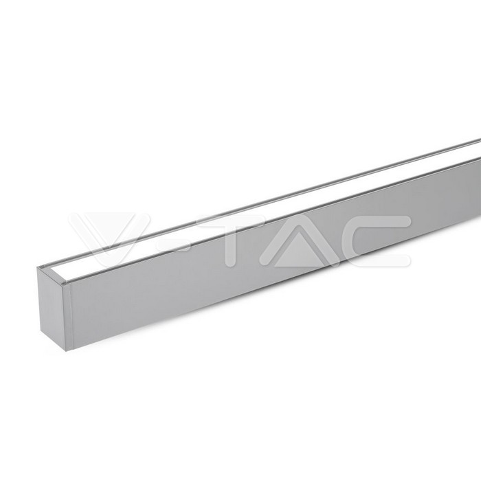 LED Linear Light SAMSUNG CHIP - 40W Hanging Suspension Silver Body 4000K 1200x50x65mm