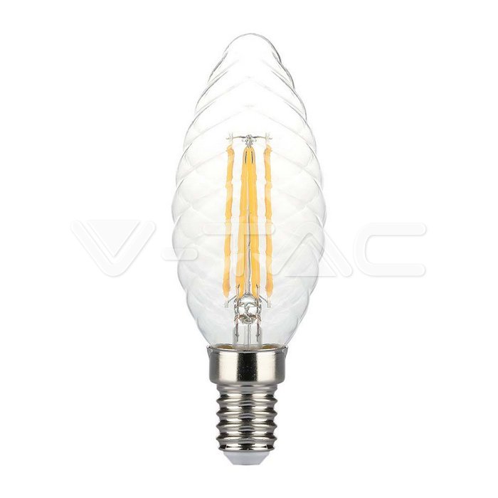 LED - 4W Filament E14 Twist Candle Tail Dimmable 3000K
