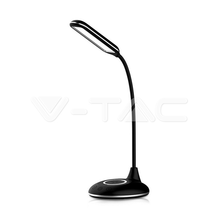 5W LED Table Lamp 3in1 Wireless Charger Round Black Body