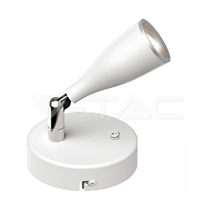 4.5W Led Wall Lamp 3000K White With Switch