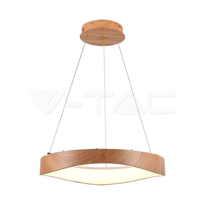 LED Designer Pendant Lampholder Wood Painting+White Body D500