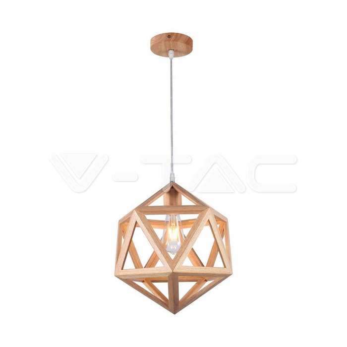 LED Designer Pendant Lampholder Wood Color Body D300 E27