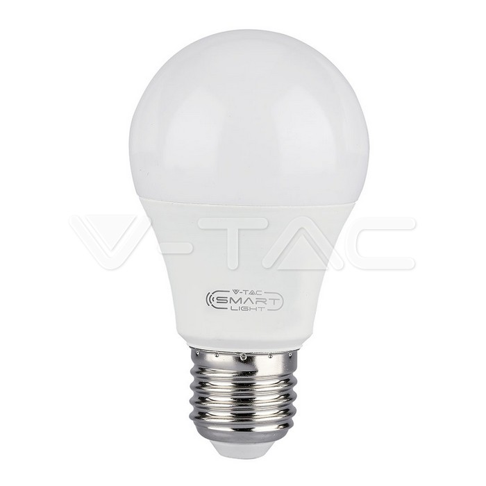 LED Lampadina 11W E27 A60 SMART WIFI RGB, Corpo Bianco, Luce Bianco Caldo