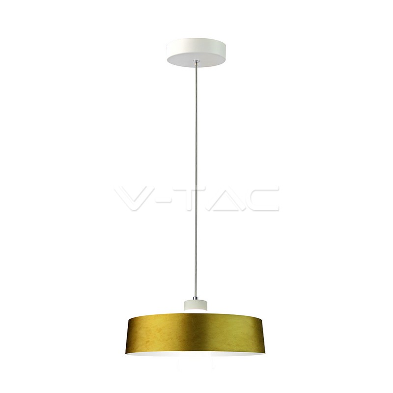 7W LED Lampadario (Acrylico) Gold Lamp Shade 340 Bianco Naturale