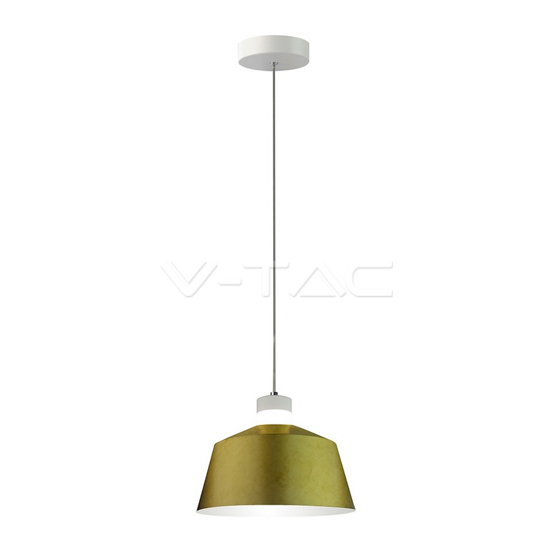7W LED Lampadario (Acrylico) Gold Lamp Shade 250 Bianco Caldo