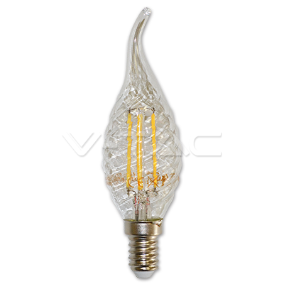 Lampadina LED filamento Spirale Candela Fiamma 4W E14 Bianco Caldo