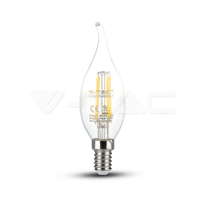 Lampadina LED filamento E14 Candela Fiamma Bianco caldo Dimmerabile