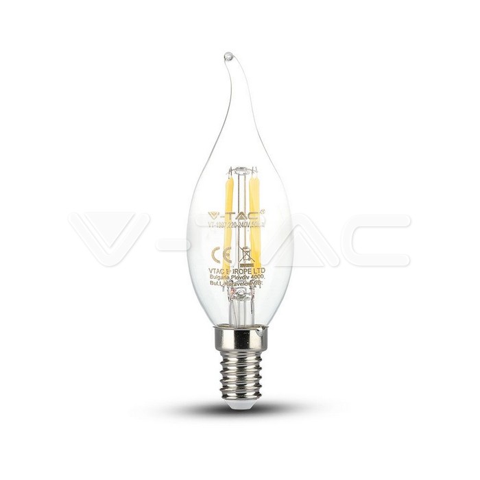 Lampadina LED filamento E14 Candela Fiamma Bianco naturale