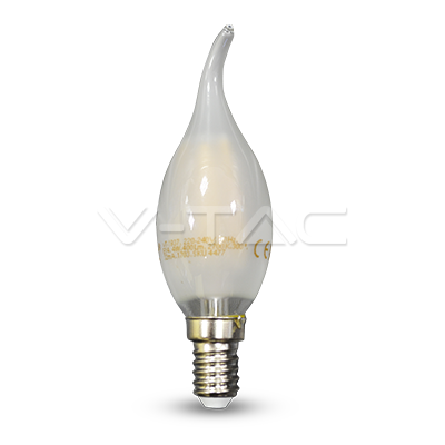 Lampadina LED 4W Filament E14 Opaco Candela fiamma Bianco