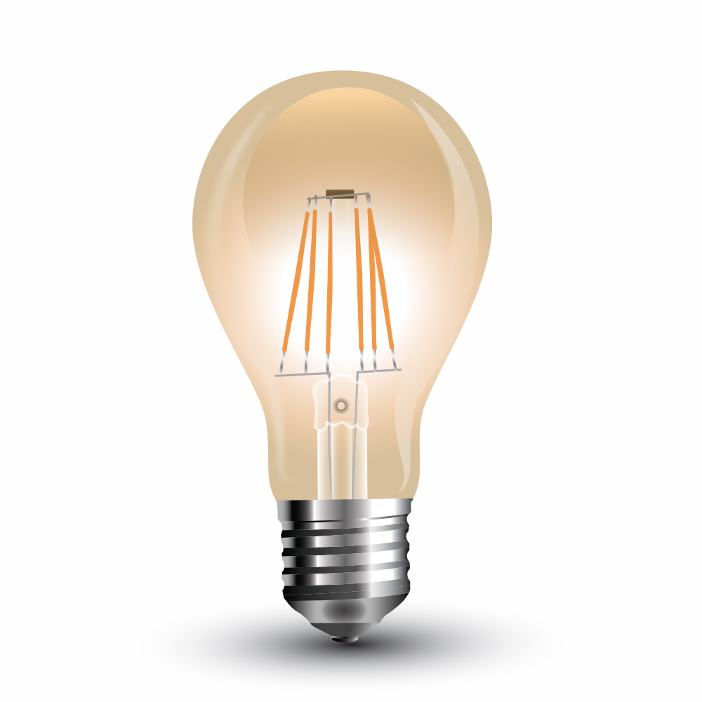 Lampadina LED 4W E27 Filament Amber Bianco caldo