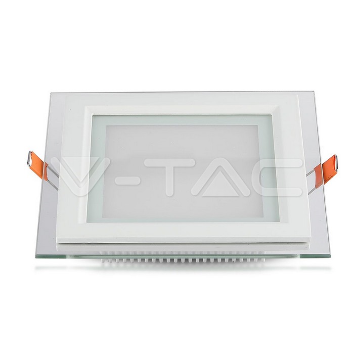 12W Pannello LED mini Vetro Quadrato Bianco naturale