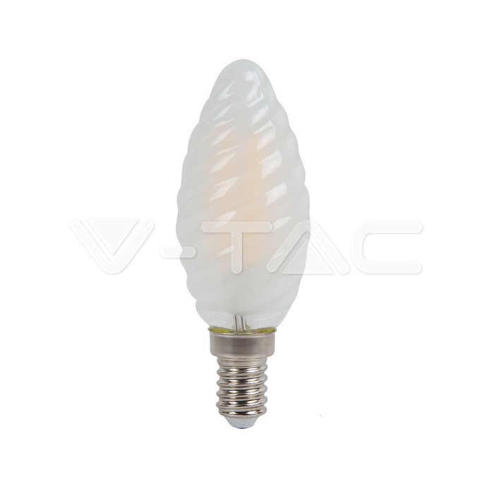 Lampadina LED 4W Filamento E14 Opaco Candela Spirale Bianco