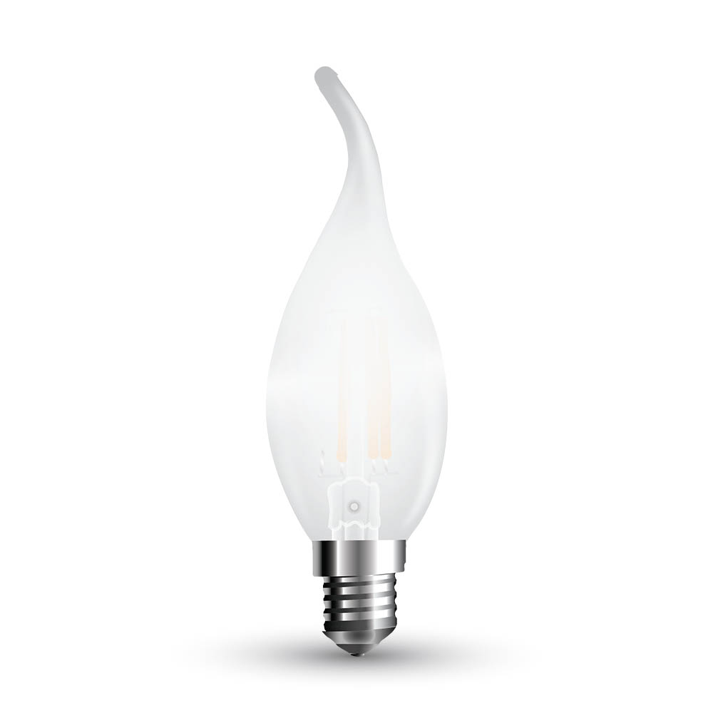 Lampadina LED 4W Filament E14 Opaco Candela fiamma Bianco caldo Dimmerabile