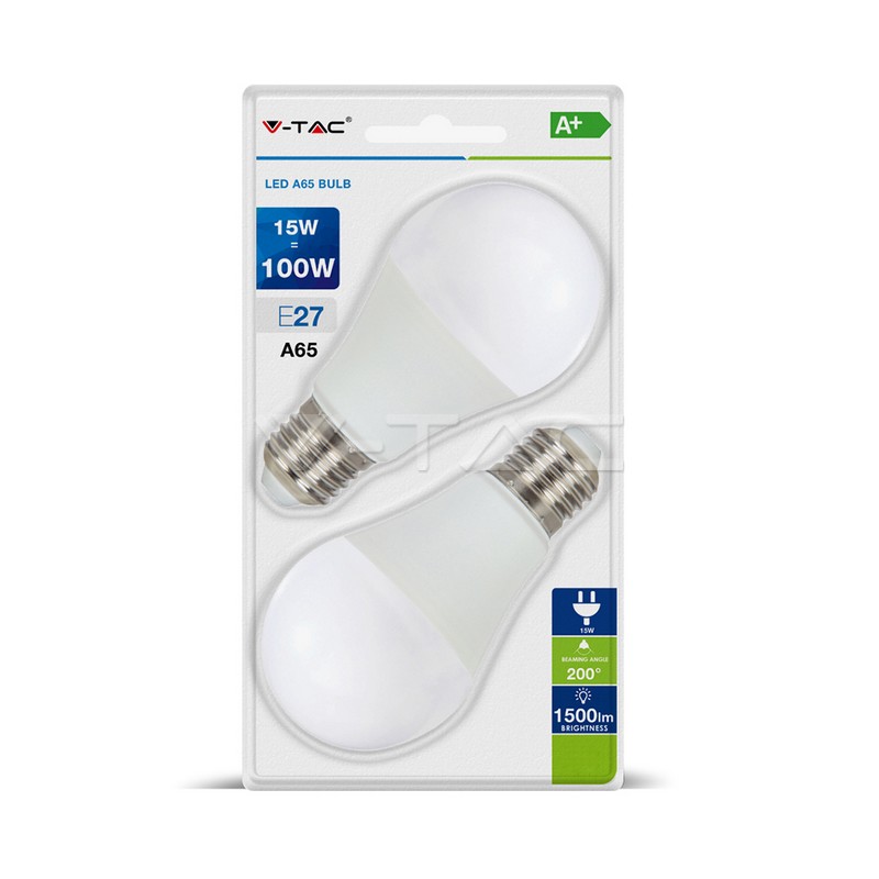 lampadina LED 15W E27 A60 Thermoplastica Bianco caldo 2pz./Blister