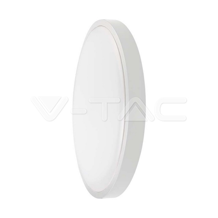 24W LED Dome Light With Sensor SAMSUNG Chip 3000K Round White Frame IP44