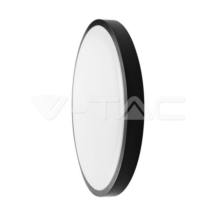 24W LED Dome Light With Sensor SAMSUNG Chip 4000K Round Black Frame IP44