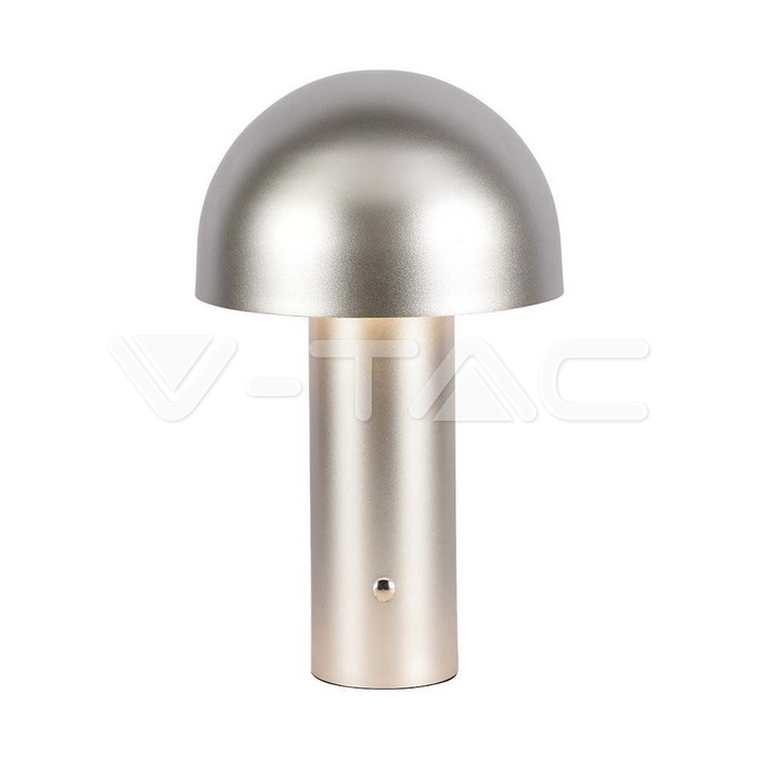 Lampada LED da Tavolo 3W con Batteria 1800mAh Ricaricabile USB C Colore Champagne Oro in Metallo Touch Dimmerabile 3in1
