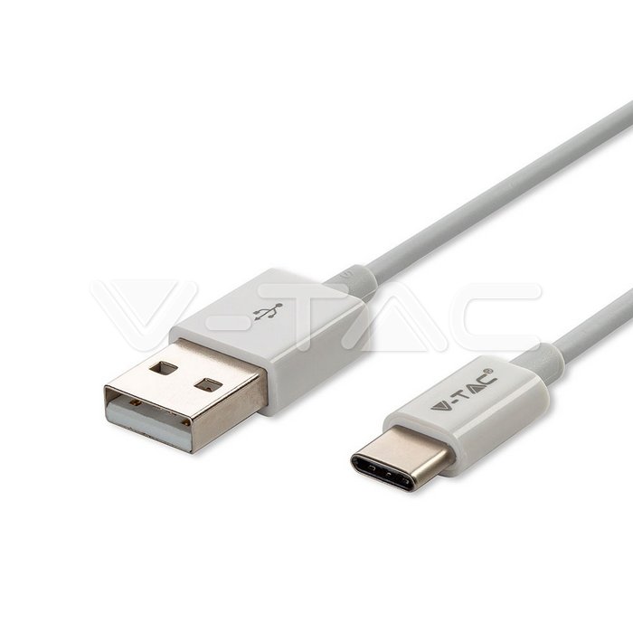 1m. Type C USB Cavo Bianco Silver Series