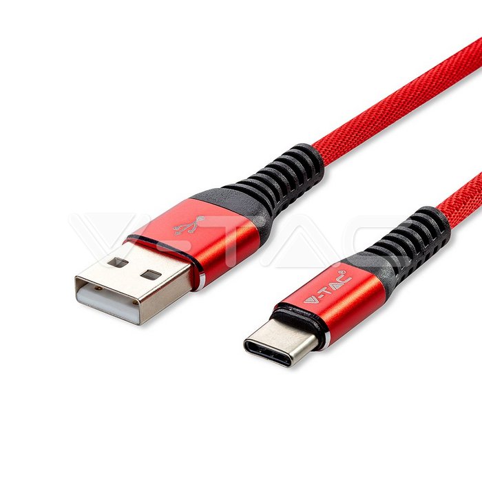 1m. Type C USB Cavo Rosso Gold Series