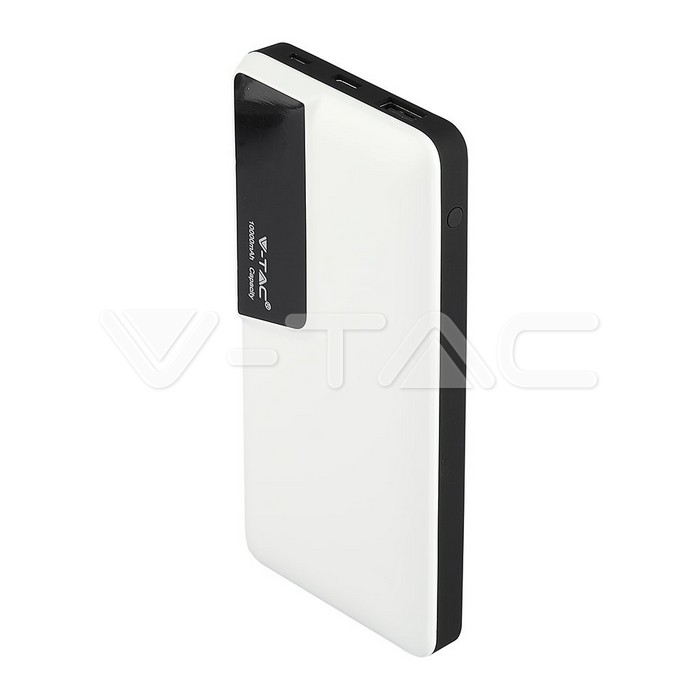 10000mAh Power Bank portatile Digital Display & USB Type C Bianco