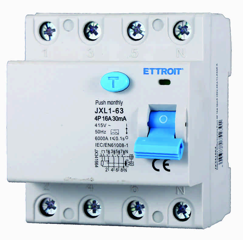 Interruttore Differenziale Puro 4P 16A 30mA 380V-6KA CLASSE A