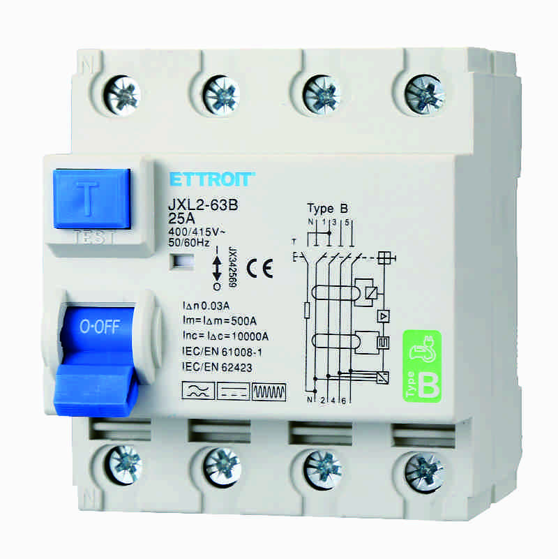 Magnetotermico Differenziale Puro 4P 25A 30mA CURVA B 6KA AC/DC 380V 